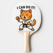Karate Cat Sticker Tafeltennisbatje (Voorkant)
