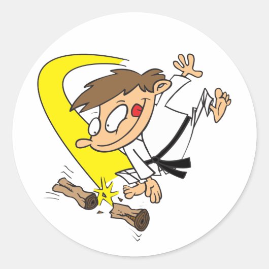 Karate-Chop Ronde Sticker (Voorkant)