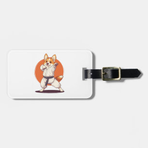 Karate Corgi � Vechtkunst Hond Bagagelabel