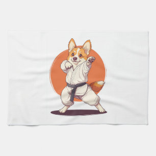 Karate Corgi � Vechtkunst Hond Theedoek