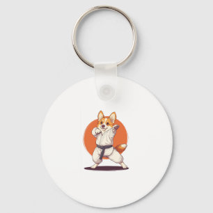 Karate Corgi � vechtkunsten hond Sleutelhanger
