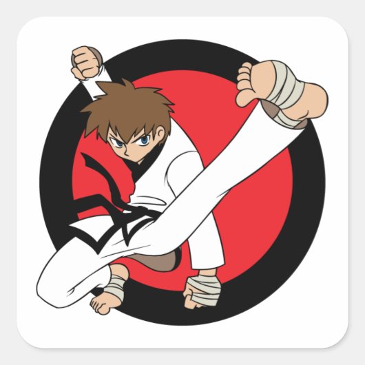 Karate de ceinture noire / Sticker pour garçon Nin (Devant)