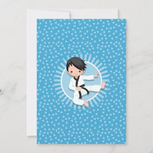 Karate de cheveux noirs Judo Boys Invitation d'ann (Dos)