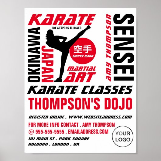 Karate Design, Karate Class Adverteren Poster (Voorkant)