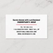 Karate Design, Sensei Visitekaartje (Achterkant)