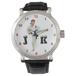 Karate die Zwarte Riem schoppen Pas Monogram aan Horloge