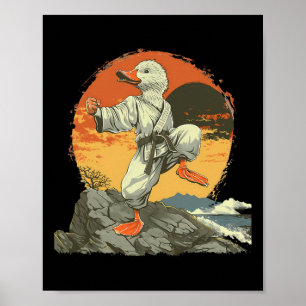 Karate Eend Kickboksen Jiu-jitsu Zonsondergang Mma Poster