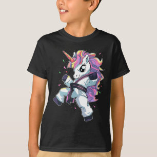 Karate Eenhoorn Meisje Vechtkunst Taekwondo Kickbo T-shirt