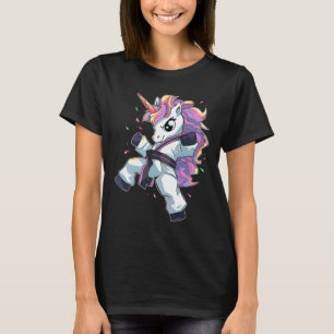 Karate Eenhoorn Meisje Vechtkunst Taekwondo Kickbo T-shirt
