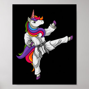 Karate Eenhoorn Zwarte Riem Japanse Martial Arts L Poster