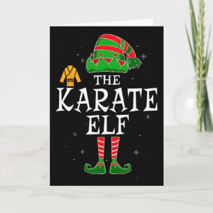 Karate Elf Groeps Matching Familie Kerst Kinderen Kaart
