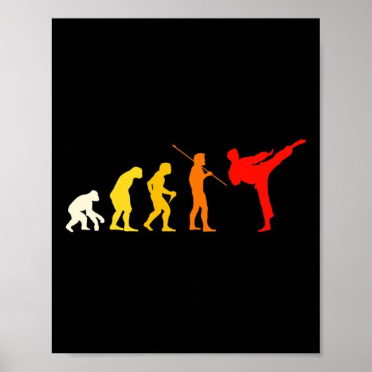 Karate Evolutie Kung Fu Shotokan Cadeau Martial Ar Poster (Voorkant)