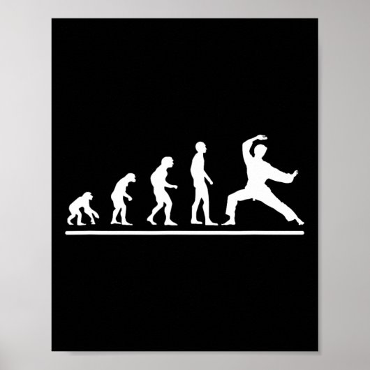 Karate Evolution Karate Chop Men Funny Karateka Poster (Voorkant)