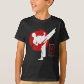 Karate Fighter Black Belt Karate Kick T-shirt (Voorkant)