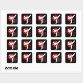 Karate Fighter Black Belt Karate Kick Vierkante Sticker (Vel)