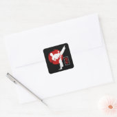 Karate Fighter Black Belt Karate Kick Vierkante Sticker (Envelop)