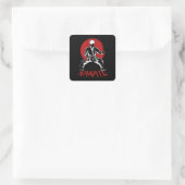 Karate Fighter Karate Pose Karate Kick Vierkante Sticker (Tas)