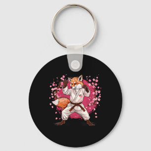 Karate Fox Motief Taekwondo Jiu-jitsu Mma Kickboks Sleutelhanger