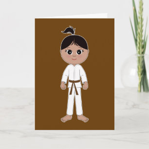Karate Gefeliciteerd Brown Belt Girl Kaart