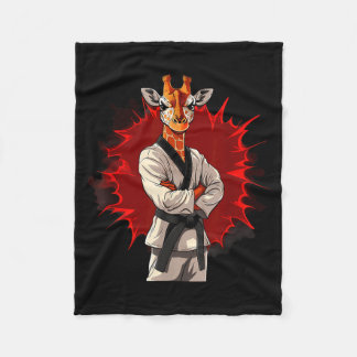 Karate Giraffe Dier Mma Taekwondo Vechtkunst Fleece Deken