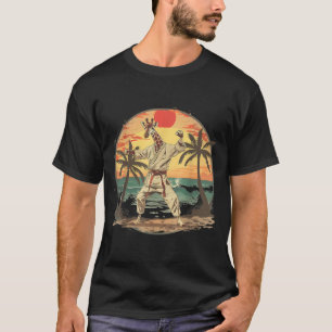 Karate Giraffe Dier Mma Taekwondo Vechtkunst T-shirt