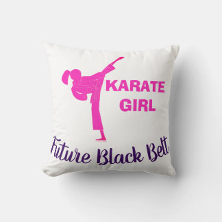 Karate Girl Future Black Belt Motivational Decor Kussen