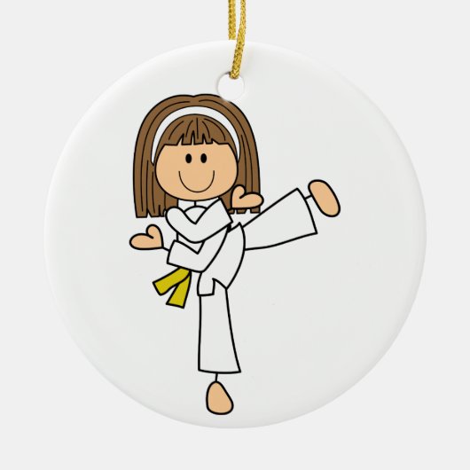 Karate Girl Keramisch Ornament (Voorkant)