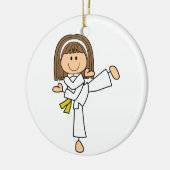 Karate Girl Keramisch Ornament (Links)
