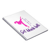 Karate Girl Pink Black Belt Modern Trendy  Notitieboek (Rechterzijde)