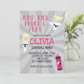 Karate Girl Pink Martial Arts Invitation Anniversa (Debout devant)