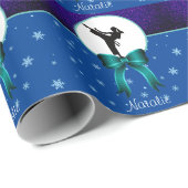 Karate Girls Glitter en Bow Snowflake Cadeaupapier (Rol Hoek)