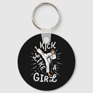 Karate Girls' Kick Als Een Kickboksen Taekwondo Sleutelhanger
