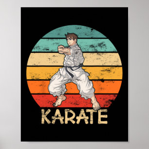 Karate Grunge Ontwerp Karate Fighter Maakt Punch I Poster