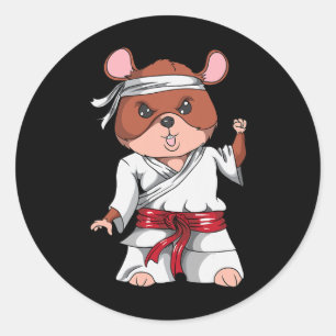 Karate Hamster Kickboksen Martial Art Jiu Jitsu Fa Ronde Sticker