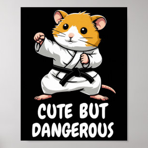 Karate Hamster Schattigee maar gevaarlijke grappig Poster
