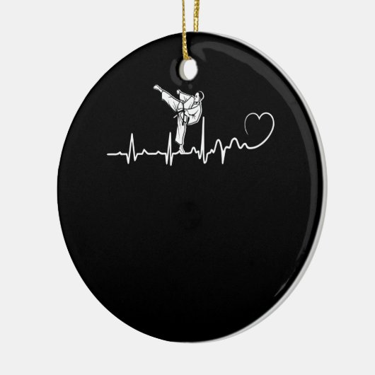 Karate Heartbeat Gift voor Karateka Keramisch Ornament (Links)