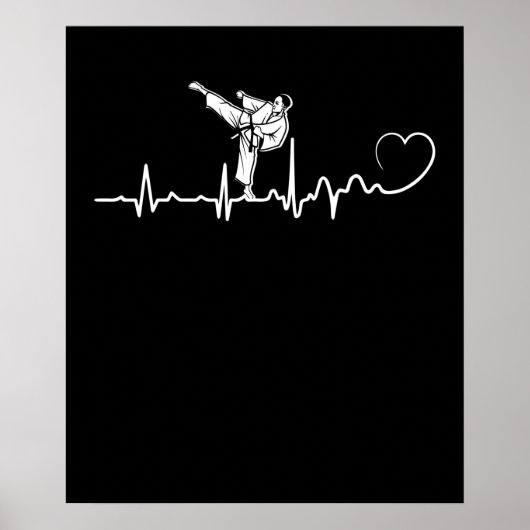 Karate Heartbeat Gift voor Karateka Poster (Voorkant)