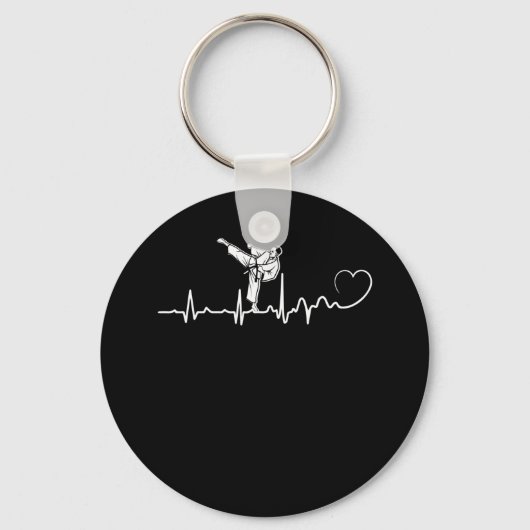 Karate Heartbeat Gift voor Karateka Sleutelhanger (Voorkant)