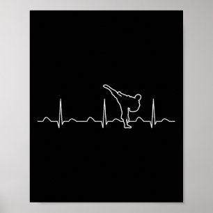 Karate Heartbeat Shirt Grappig Schattige Karateka Poster