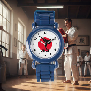 Karate horloge voor kinderen met gepersonaliseerde