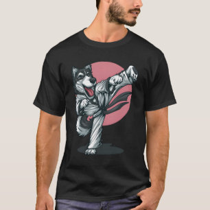 Karate Husky Alaskan Dog Pose Mannen Women Boy Gir T-shirt