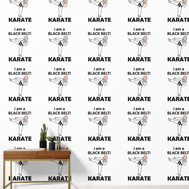 Karate Ik ben een Zwarte Gordel Karate Behang (Hal)