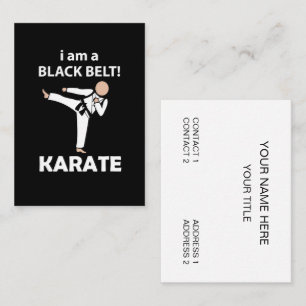 Karate Ik ben een Zwarte Gordel Karate Visitekaartje