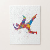 Karate in watercolor legpuzzel (Verticaal)