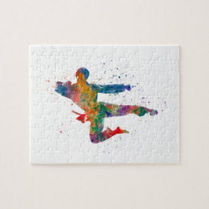 Karate in waterverf legpuzzel