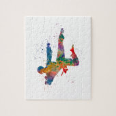 Karate in waterverf legpuzzel (Verticaal)