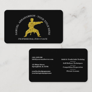 Karate-instructeur Gold Kickboksen personaliseren  Visitekaartje
