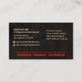 Karate instructor - Japanese Kanji and sun Visitekaartje (Achterkant)