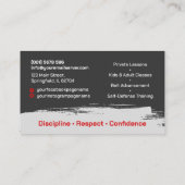 Karate instructor - Kanji and karateka silhouette Visitekaartje (Achterkant)