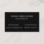 Karate Instructor Sensei Gi Visitekaartje (Achterkant)